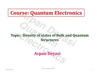 course quantum electronics arpan deyasi