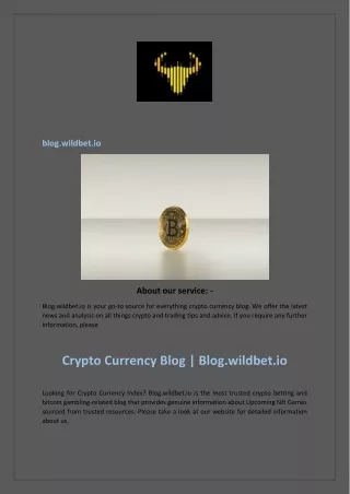 Crypto Currency Blog  Blog.wildbet.io