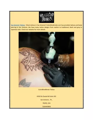 San Antonio Tattoos | Colorblindminds.com