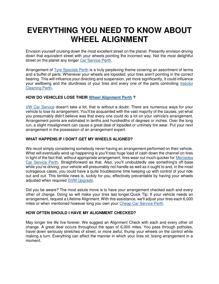everything you need to know about wheel alignment