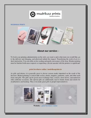 print brochures online  mudrikaaprints.in