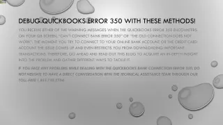debug quickbooks error 350 with these methods