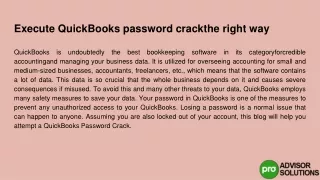 execute quickbooks password crackthe right way