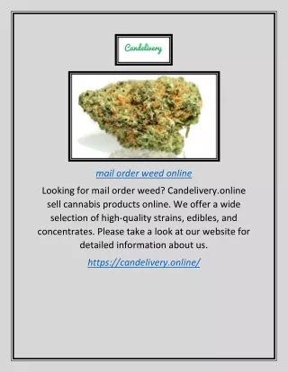 Mail Order Weed Online | Candelivery.online