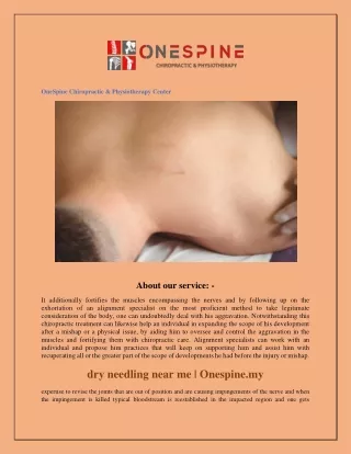 onespine chiropractic physiotherapy center