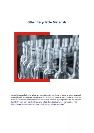 Other Recyclable Materials - farz.ae