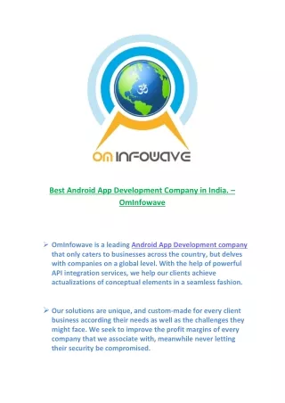 best android app development company in india