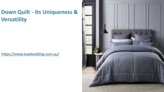 Down Quilt - Its Uniqueness & Versatility