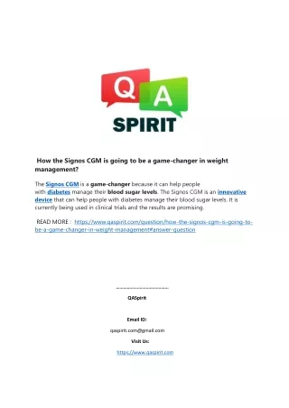 how the signos cgm is going to be a game changer