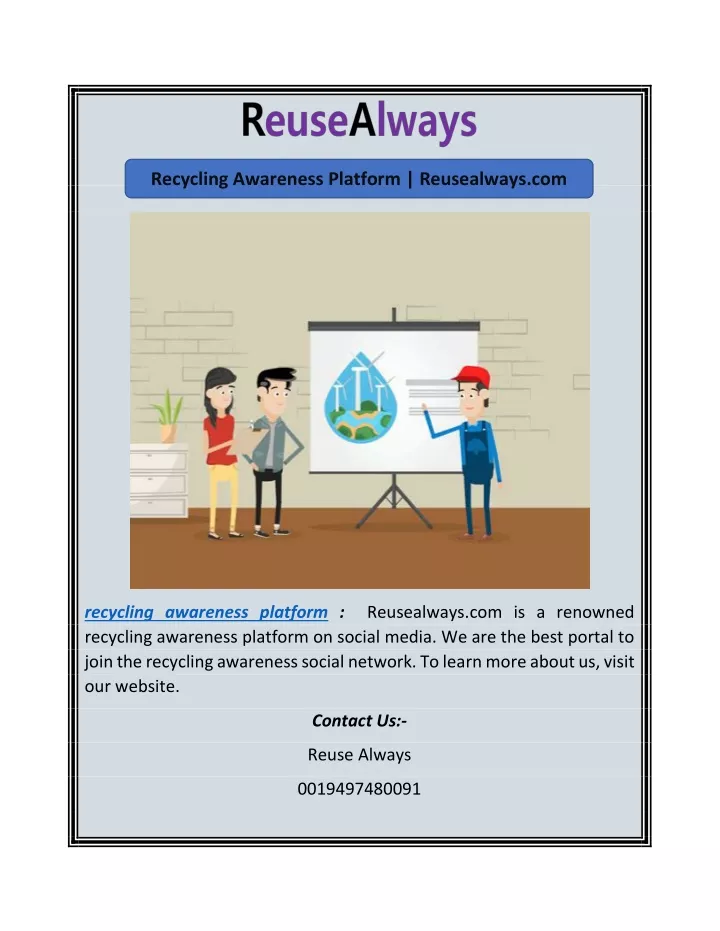 recycling awareness platform reusealways com