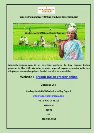 Organic Indian Grocery Online  Indusvalleyorganic.com