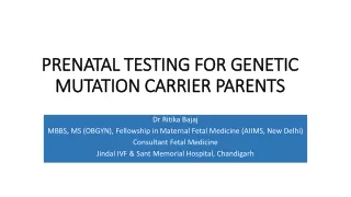 Prenatal Testing in Genetic Mutation Carrrier Parents | Jindal IVF