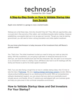 a step by step guide on how to validate startup