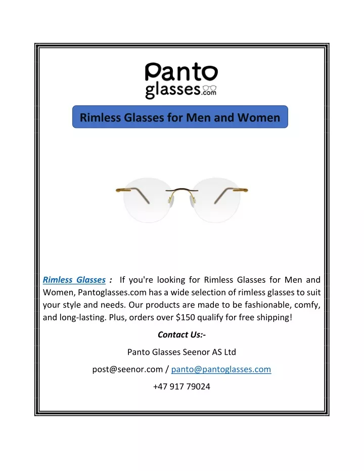 rimless glasses for men and women