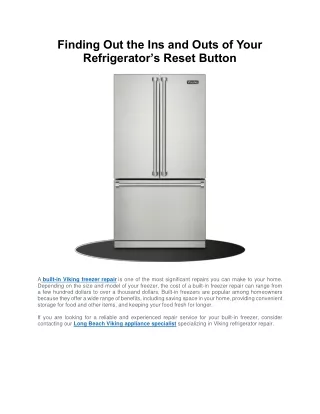 Finding Out the Ins and Outs of Your Refrigerator