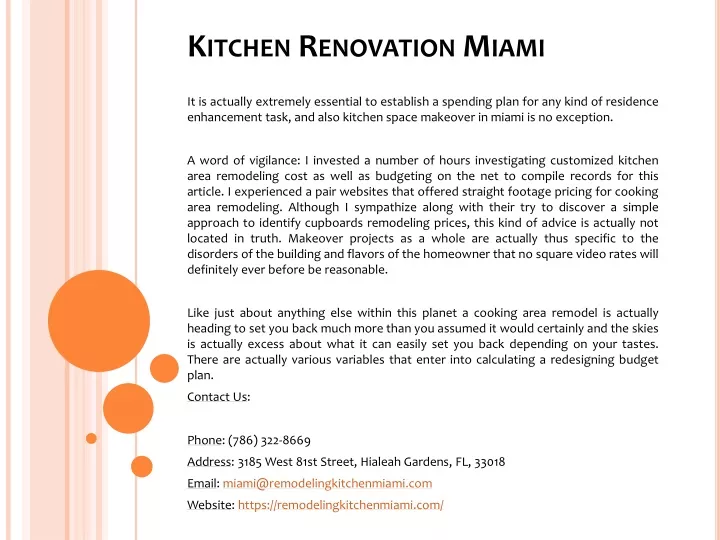 kitchen renovation miami