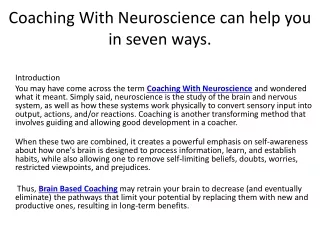 Coaching With Neuroscience