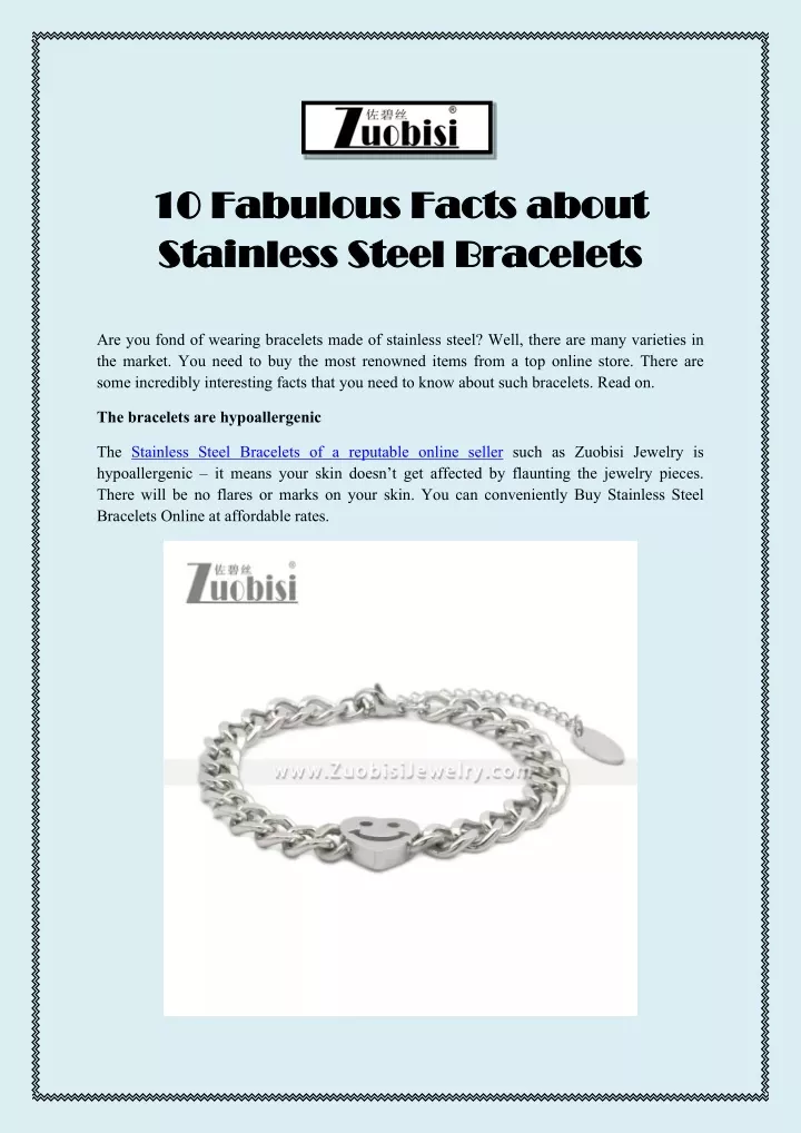 10 fabulous facts about stainless steel bracelets