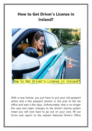 How to Get Driver license in Ireland