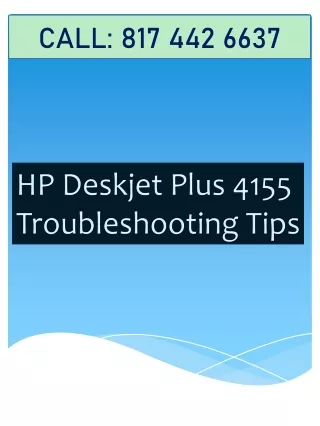 HP Deskjet Plus 4155 Troubleshooting Tips