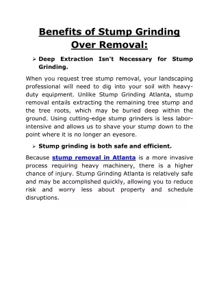 benefits of stump grinding over removal