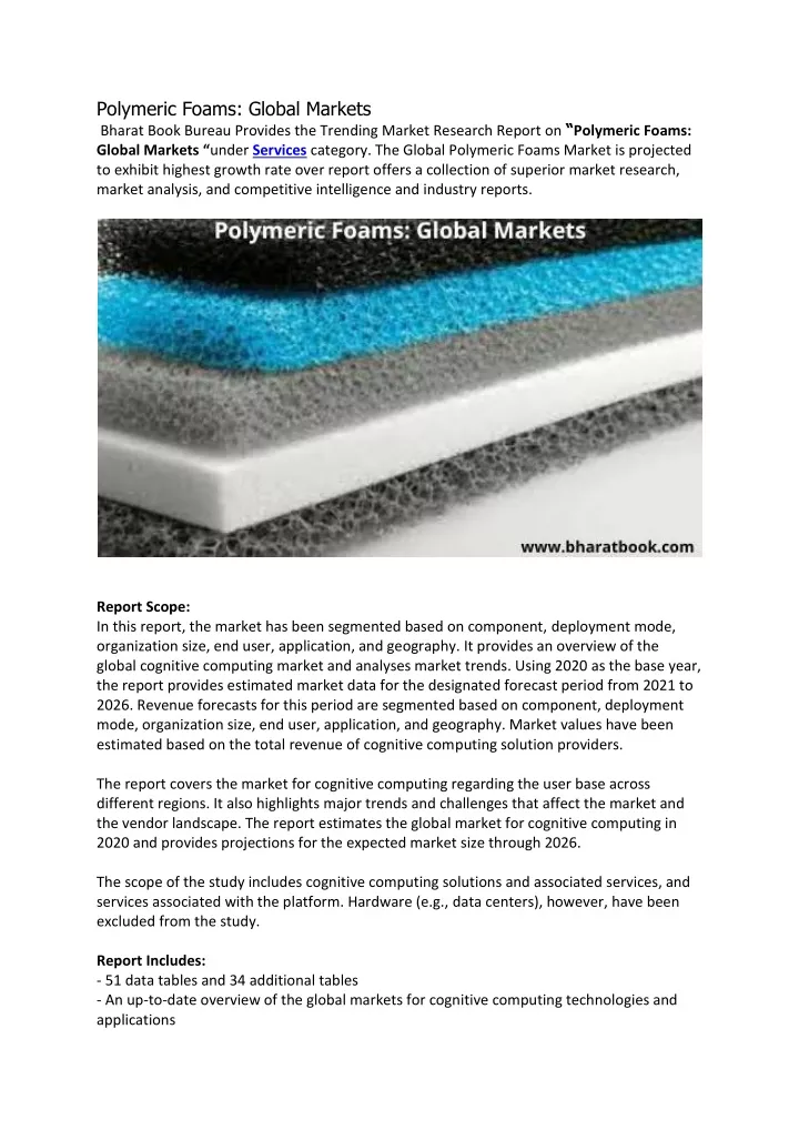 polymeric foams global markets bharat book bureau