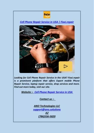 Cell Phone Repair Service in USA  Fixxi.repair
