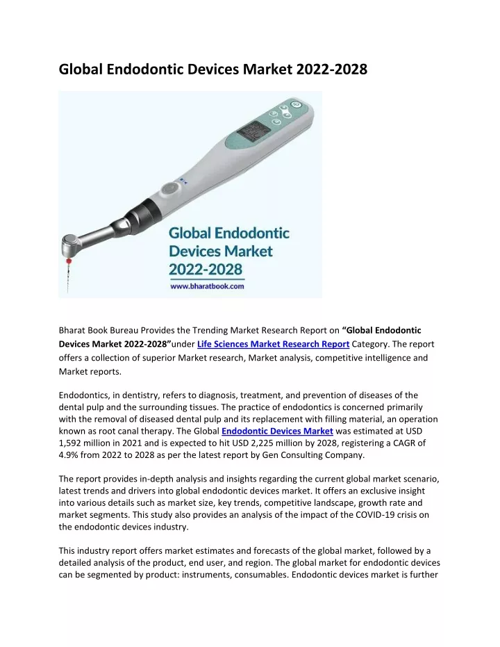global endodontic devices market 2022 2028