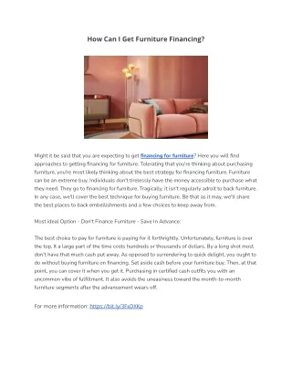 how can i get furniture financing