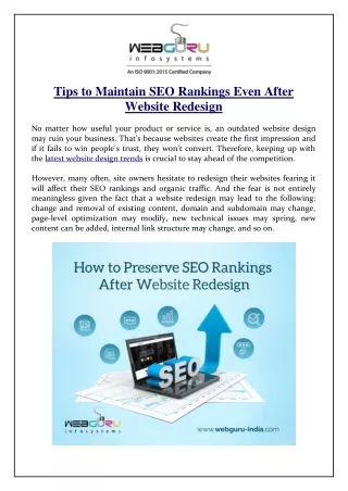tips to maintain seo rankings even after website