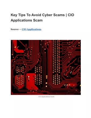 Key Tips To Avoid Cyber Scams _ CIO Applications Scam