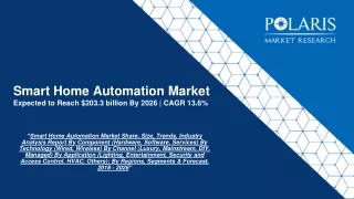 Smart Home Automation Market Size, Share, Trends And Forecast To 2026