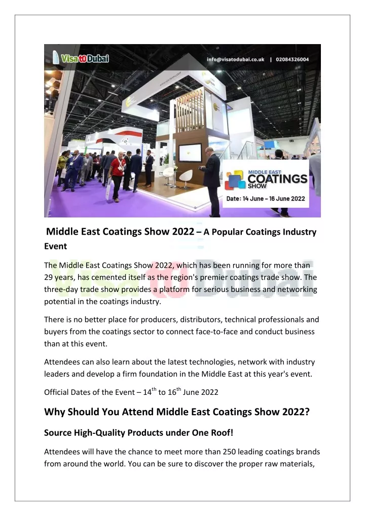 middle east coatings show 2022 a popular coatings