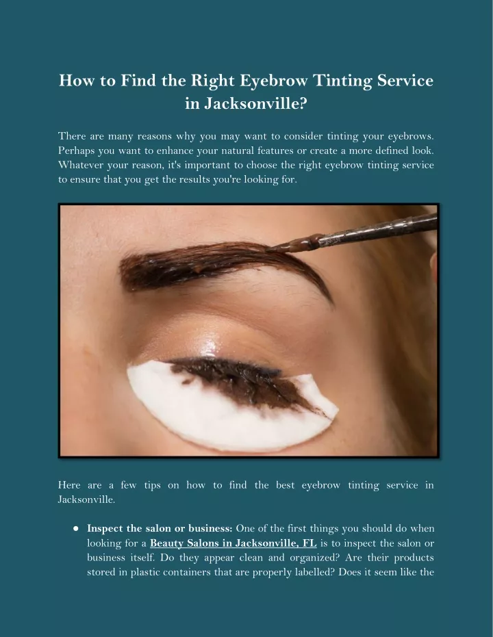 how to find the right eyebrow tinting service