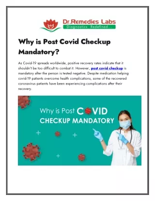 why is post covid checkup mandatory