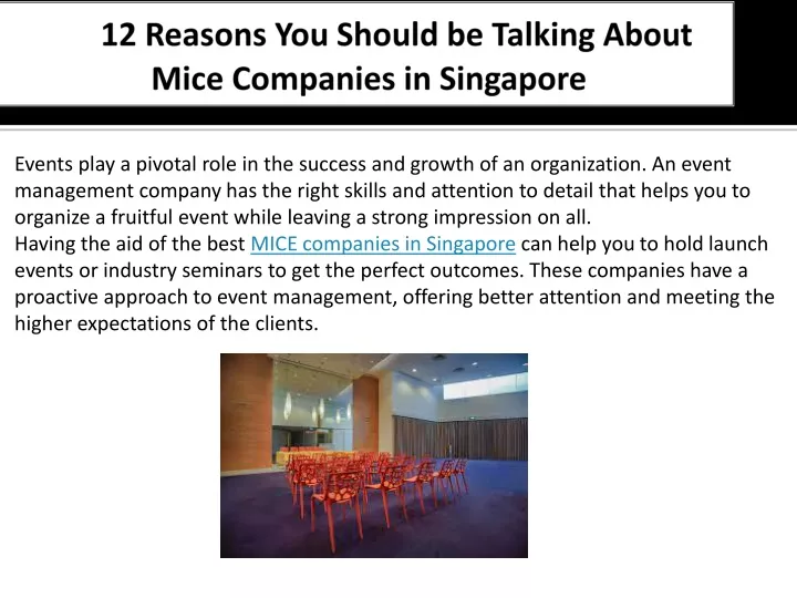 12 reasons you should be talking about mice companies in singapore