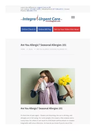 Are You Allergic? Seasonal Allergies 101