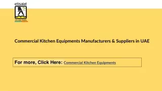 Commercial Kitchen Equipments Manufacturers & Suppliers in UAE