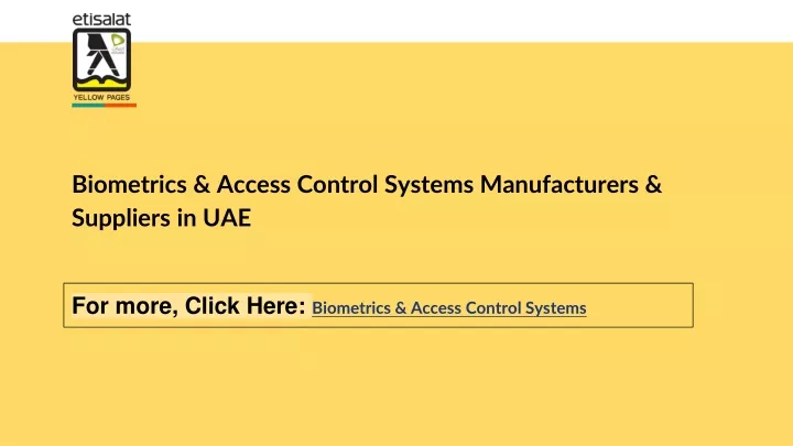 biometrics access control systems manufacturers suppliers in uae