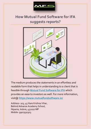 how mutual fund software for ifa suggests reports