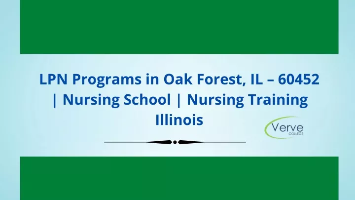 lpn programs in oak forest il 60452 nursing