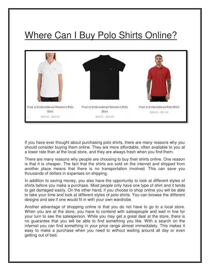 where can i buy polo shirts online