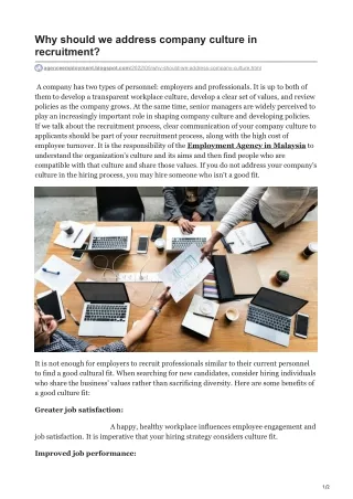 why should we address company culture