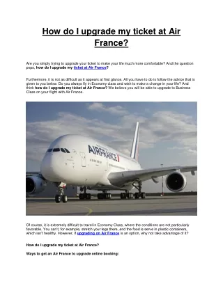 How do I upgrade my ticket at Air France cheapestflightsfare.com