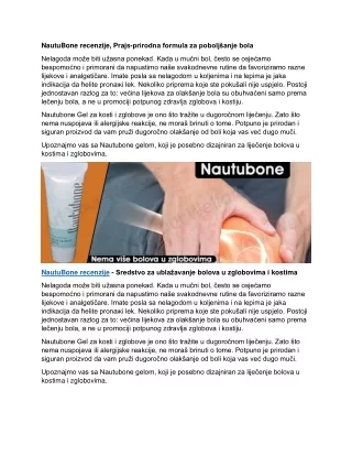 NautuBone recenzije, Prajs-prirodna formula za poboljšanje bola