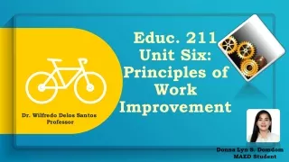 educ 211 unit six principles of work improvement