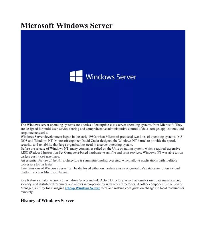 microsoft windows server