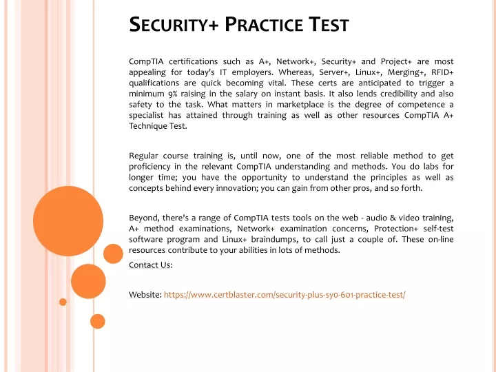 security practice test