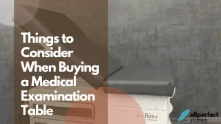 Things to Consider When Buying a Medical Examination Table
