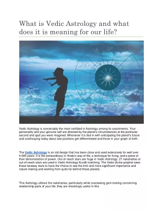 what is vedic astrology and what does